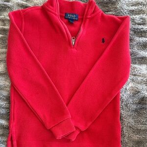 Polo by Ralph Lauren Red Knit Sweater with Navy Label